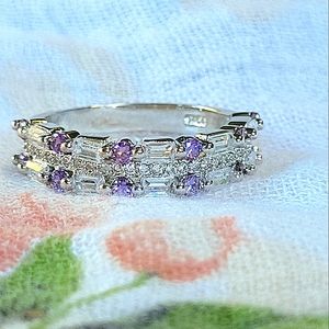 Fashion Purple/White Rhinestone Size 7.5
